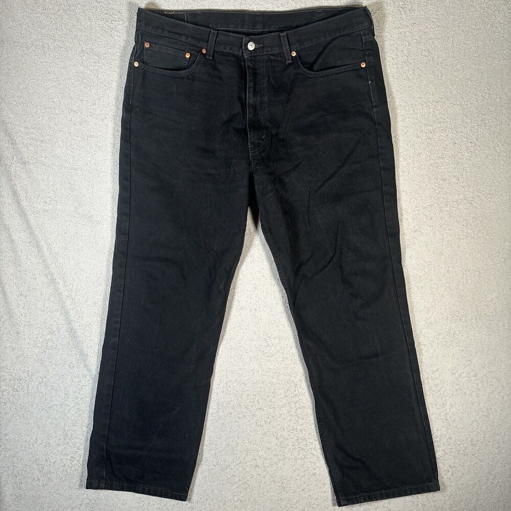 Levi's 550 Jeans Relaxed Fit Men's Size 40x30 Black EUC Grunge Wide Leg Y2K